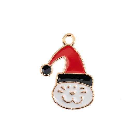 John Bead Sweet &#x26; Petite Santa Cat Holiday Charms, 8ct.
